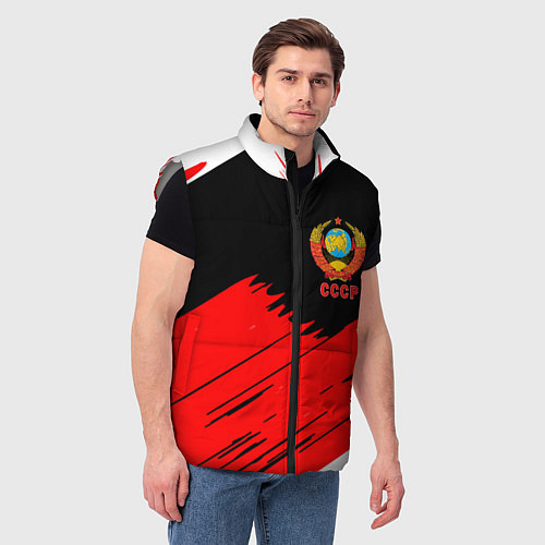 Мужской жилет СССР краски абстрактные текстура / 3D-Светло-серый – фото 3