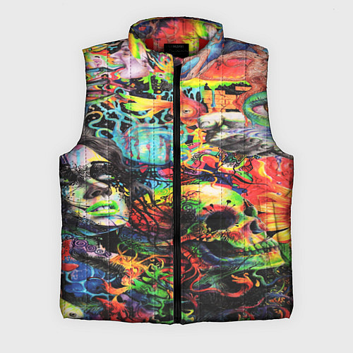Мужской жилет Кислотные рисунки психоделика / 3D-Красный – фото 1