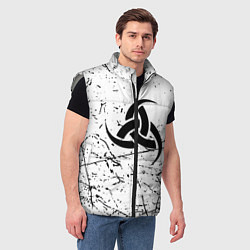Мужской жилет Символика славянская текстура, цвет: 3D-светло-серый — фото 2