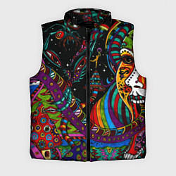 Мужской жилет Оптический узор девушка, цвет: 3D-черный
