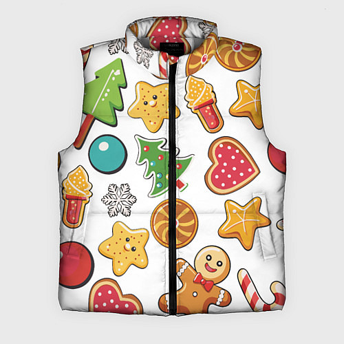 Мужской жилет Новогодние сладости / 3D-Светло-серый – фото 1