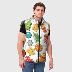 Мужской жилет Новогодние сладости, цвет: 3D-светло-серый — фото 2