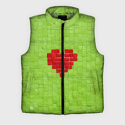 Мужской жилет Мелкая салатовая плитка сердце, цвет: 3D-светло-серый