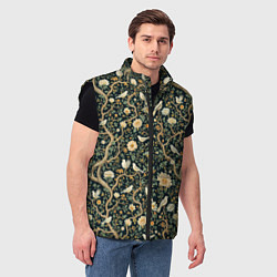 Мужской жилет Узор с птицами зеленый, цвет: 3D-черный — фото 2