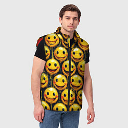 Мужской жилет Смайлы краской с потеками, цвет: 3D-красный — фото 2