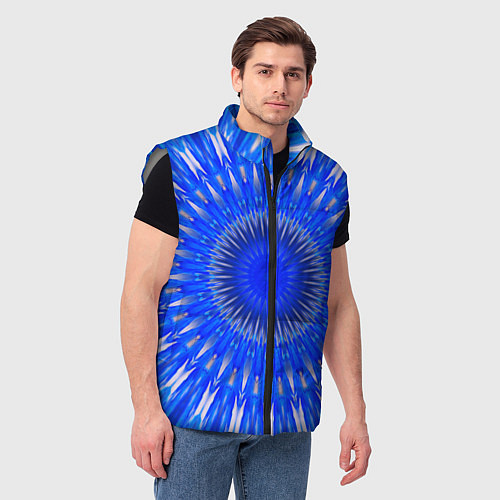 Мужской жилет Абстрактный узор психоделика / 3D-Светло-серый – фото 3