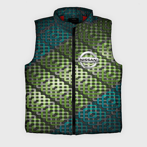Мужской жилет Nissan авто текстура узор / 3D-Красный – фото 1