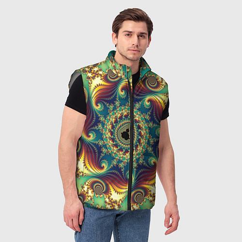 Мужской жилет Оптический узор текстура / 3D-Светло-серый – фото 3