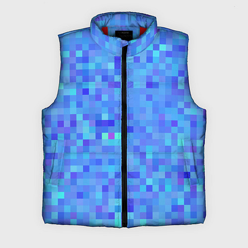 Мужской жилет Синие пиксели / 3D-Красный – фото 1