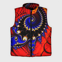 Мужской жилет Оптический узор фракталы завитки, цвет: 3D-черный