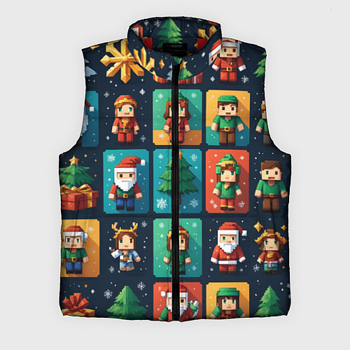 Мужской жилет Minecraft с новогодний паттерн / 3D-Красный – фото 1