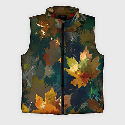 Мужской жилет Осень листья / 3D-Красный – фото 1