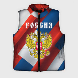 Мужской жилет Цвета флага России, паттерн, цвет: 3D-черный