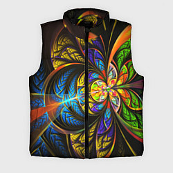 Мужской жилет Фрактальный оптический узор в цвете, цвет: 3D-черный