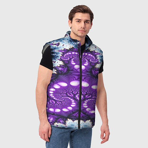 Мужской жилет Абстрактная иллюзия текстура / 3D-Светло-серый – фото 3