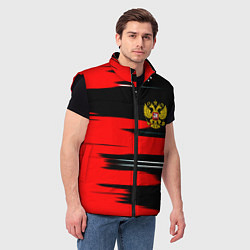 Мужской жилет Россия полосы краски, цвет: 3D-черный — фото 2