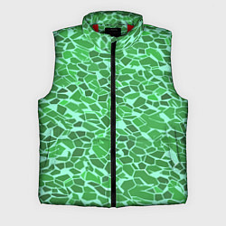Мужской жилет Зелёные плитки на салатовом фоне, цвет: 3D-красный