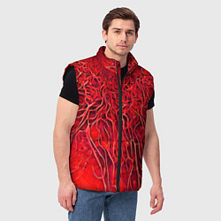 Мужской жилет Красный симбионт абстракция, цвет: 3D-черный — фото 2