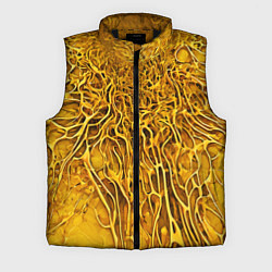 Мужской жилет Жёлтый симбионт абстракция, цвет: 3D-черный