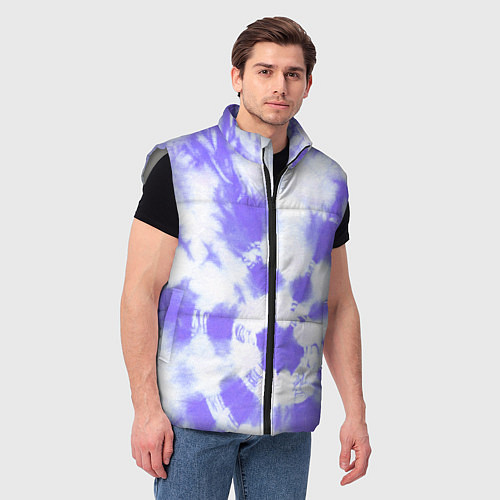 Мужской жилет Фиолетовый арт тай дай / 3D-Светло-серый – фото 3