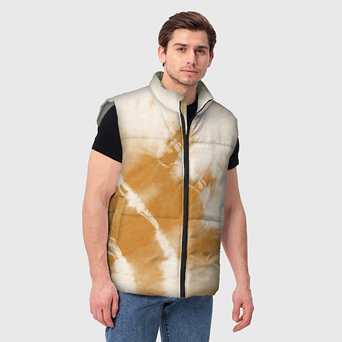 Мужской жилет Коричневый тай дай / 3D-Светло-серый – фото 3