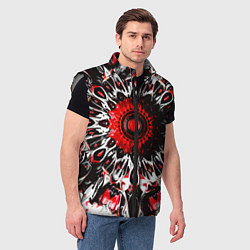 Мужской жилет Красная сюрреалистичная абстракция, цвет: 3D-светло-серый — фото 2