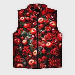 Мужской жилет Рождественские ягоды и фрукты, цвет: 3D-черный