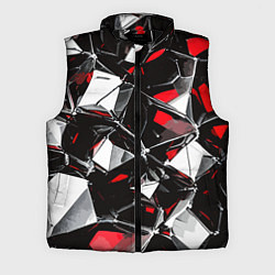 Мужской жилет Красно-белый паттерн на чёрном фоне, цвет: 3D-черный