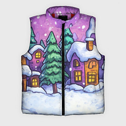 Мужской жилет Новогодний мультяшный двор
