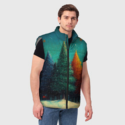 Мужской жилет Разноцветные елочки, цвет: 3D-светло-серый — фото 2