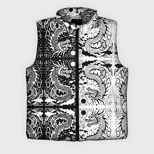 Мужской жилет Драконы инь и янь с узорами / 3D-Светло-серый – фото 1