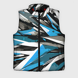 Мужской жилет Чёрно-сине-белая абстракция, цвет: 3D-красный