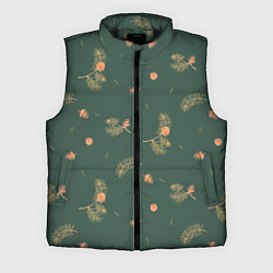 Мужской жилет Сосновые ветки и шишки, цвет: 3D-черный