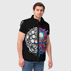 Мужской жилет Правое и левое полушарие, цвет: 3D-светло-серый — фото 2