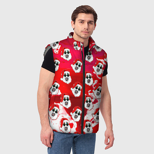 Мужской жилет Funny Santa clown Art in blood / 3D-Светло-серый – фото 3