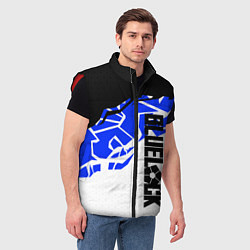 Мужской жилет Блюлок - абстракция синяя, цвет: 3D-красный — фото 2