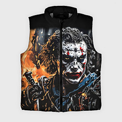Мужской жилет Джокер на фоне огня, цвет: 3D-светло-серый