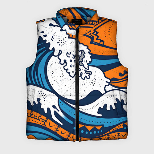 Мужской жилет Современная японская абстракция / 3D-Светло-серый – фото 1