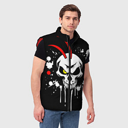 Мужской жилет Арт череп самурая, цвет: 3D-красный — фото 2