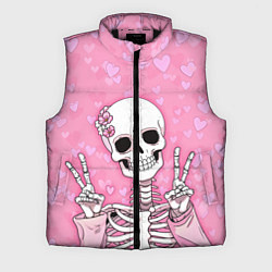 Мужской жилет Скелет-милашка, цвет: 3D-черный