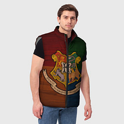 Мужской жилет Hogwarts emblem, цвет: 3D-светло-серый — фото 2