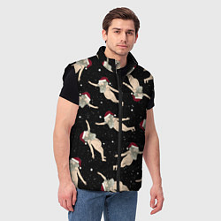 Мужской жилет Рик и Морти новогодний паттерн, цвет: 3D-черный — фото 2