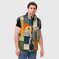 Мужской жилет Пэчворк с собакой, цвет: 3D-светло-серый — фото 2