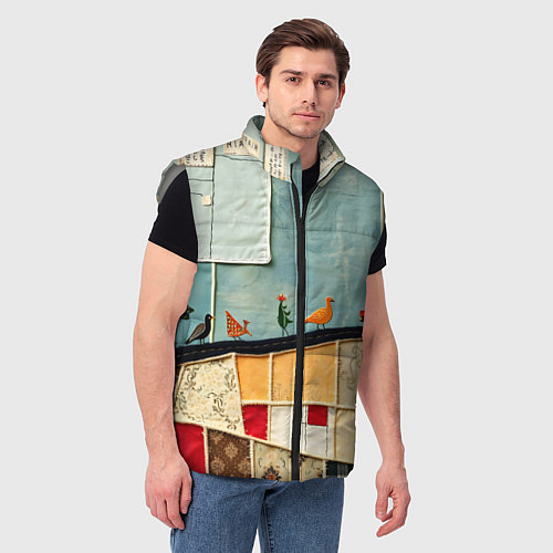 Мужской жилет Детский пэчворк / 3D-Светло-серый – фото 3
