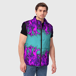 Мужской жилет Фиолетовое пламя, цвет: 3D-черный — фото 2