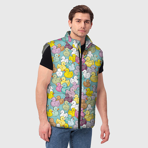 Мужской жилет Уютные уточки / 3D-Светло-серый – фото 3