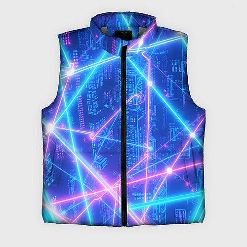 Мужской жилет Неоновые провода / 3D-Светло-серый – фото 1