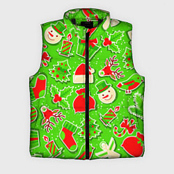 Мужской жилет Новогоднее настроение паттерн, цвет: 3D-черный