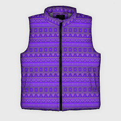 Мужской жилет Яркий фиолетовый геометрический узор, цвет: 3D-светло-серый