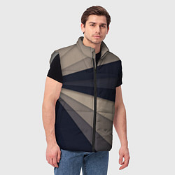 Мужской жилет Фрактальные линии, цвет: 3D-светло-серый — фото 2